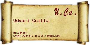 Udvari Csilla névjegykártya